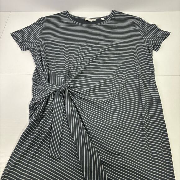 Vince Gray Striped Side Tie Comfy Mini Dress Size Medium QQ0823 - Picture 5 of 10